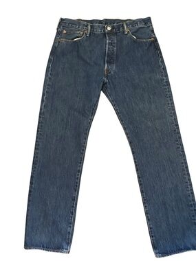 Levi's Men's Straight Blue Denim Jeans Regular Fit Medium Wash Button Fly 36X32